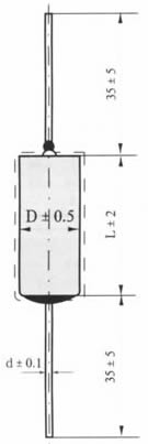 CA型固体电解质烧结钽电容器尺寸图