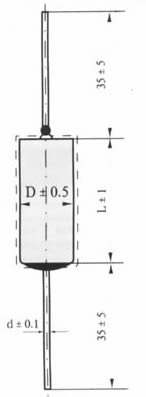 CA－1型固体电解质烧结钽电容器尺寸图