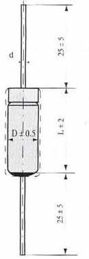 CA301m型非固体电解质固定钽电容器尺寸图